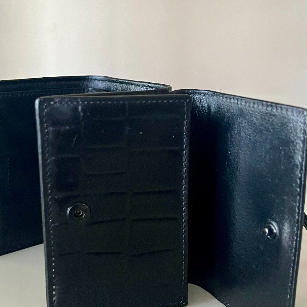 Balenciaga Black Croc Neo Classic Bifold Wallet - Picture 7 of 14